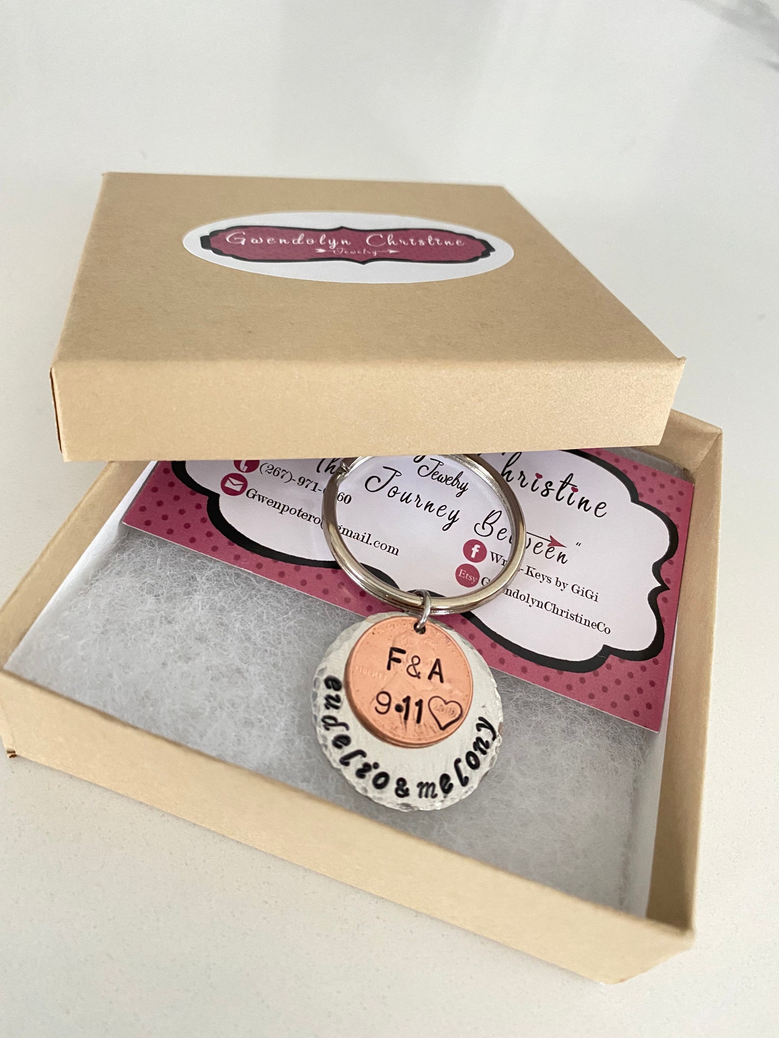 Anniversary Stamped Penny Keychain Couples Keychain Forever Etsy