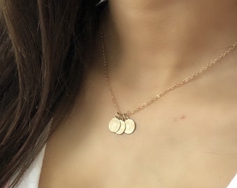 Mother's Initial charm necklace/mom necklace / initial necklace/14k gold filled/sterling silver/minimalist layering necklace