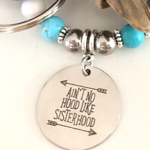 Sisterhood keychain bracelet/ Beaded bracelet keychain / wristlet keychain / keychain bracelet