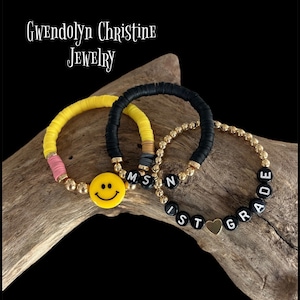 Teacher Rainbow Letter Bracelet main image 1