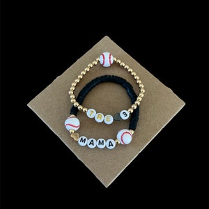 Baseball bracelet Personalized baseball bracelet baseball jewelry/ baseball mom bracelet/stretchy bracelet