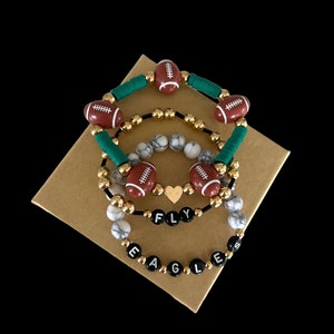 Philadelphia eagles bracelet/ Phillie fan wear /super bowl gear/Football bracelet/football jewelry/ eagles jewelry