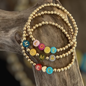 Name bracelet/ mom bracelet/ word bracelet/personalized bracelet/  kids bracelet/beaded name bracelet/rainbow name bracelets