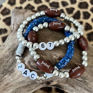 Football bracelet Personalized football bracelet/ football jewelry/ football mom bracelet/stretchy bracelet