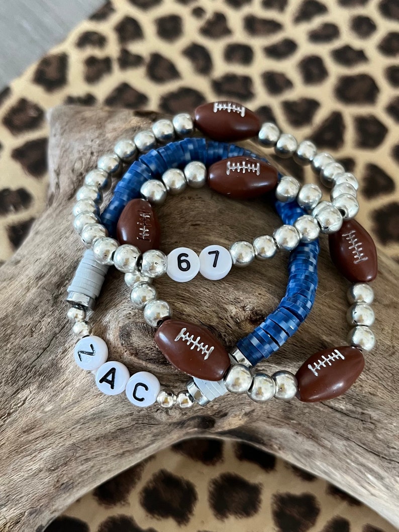 Football Bracelet Personalized Football Bracelet/ Football Etsy