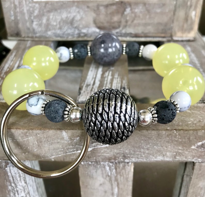 beaded keychain bracelet wrist-key Keychain you wear on your wrist beaded wristlet keychain