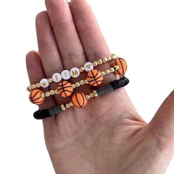 Basketball bracelet /sports bracelet/ Personalized bracelet /basketball jewelry/ baskrtball mom/softball mom/game day