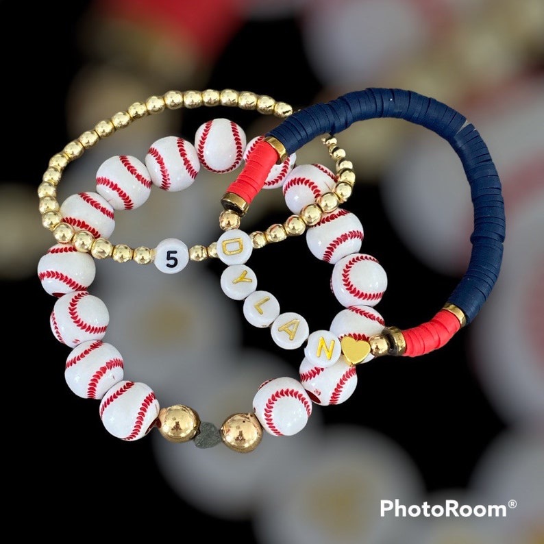 Baseball Bracelet /softball Bracelet/ Personalized Baseball Etsy