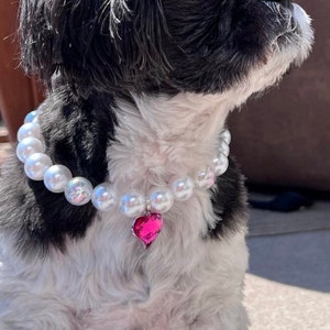 Pearl dog and cat necklace/ custom pet necklace
