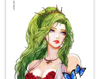Final Fantasy VI Watercolor Terra Print (Hand drawn, no AI!)