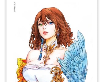 Final Fantasy X Watercolor Yuna Print (Hand drawn, no AI!)