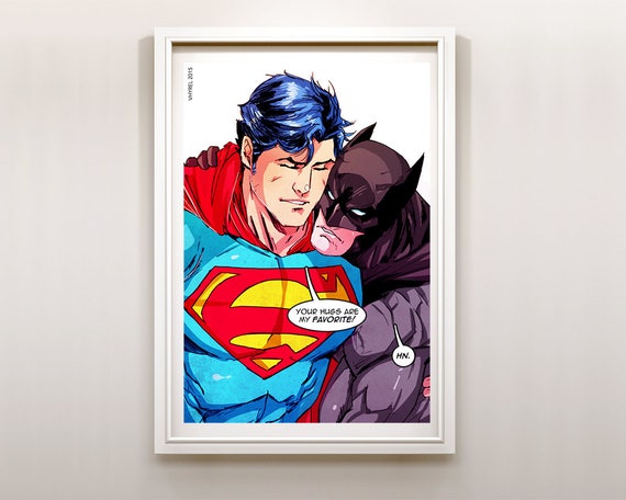 Superman /& Batman Oreo Art Print Poster Super Hero Digital Art DC Comics