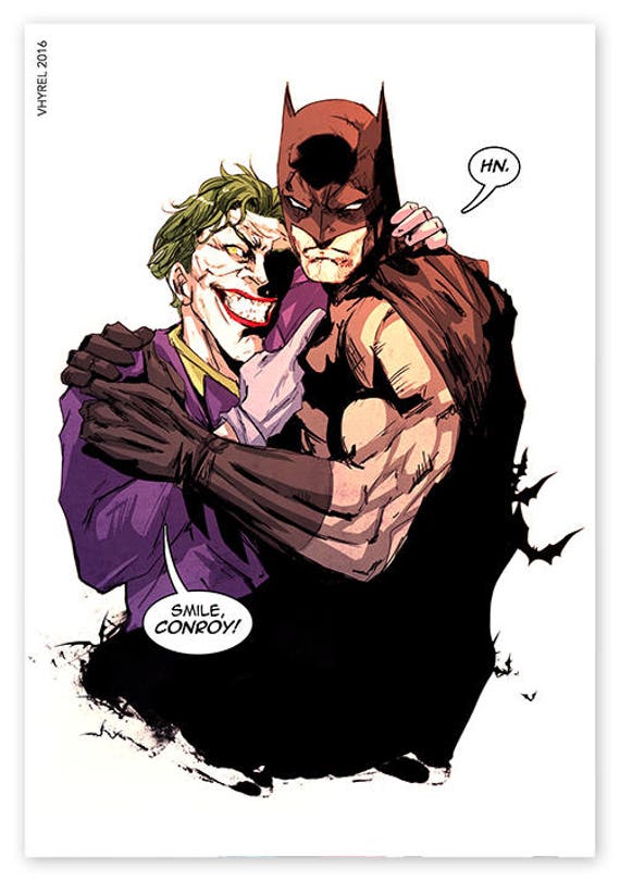 Superman /& Batman Oreo Art Print Poster Super Hero Digital Art DC Comics
