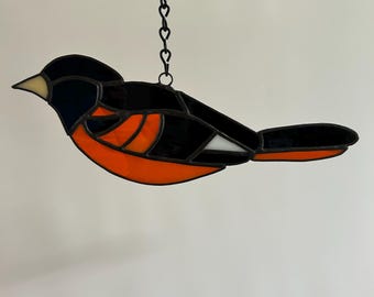 Stained Glass Baltimore Oriole Suncatcher
