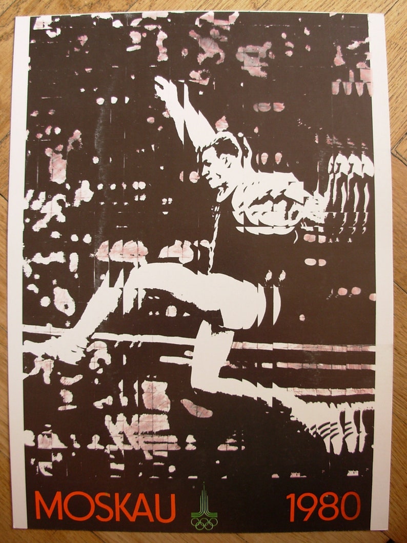 Cartel Deportivo Olimpiada-1980 MOSCÚ Juego Olímpico Soviético Ruso Paz imagen 1