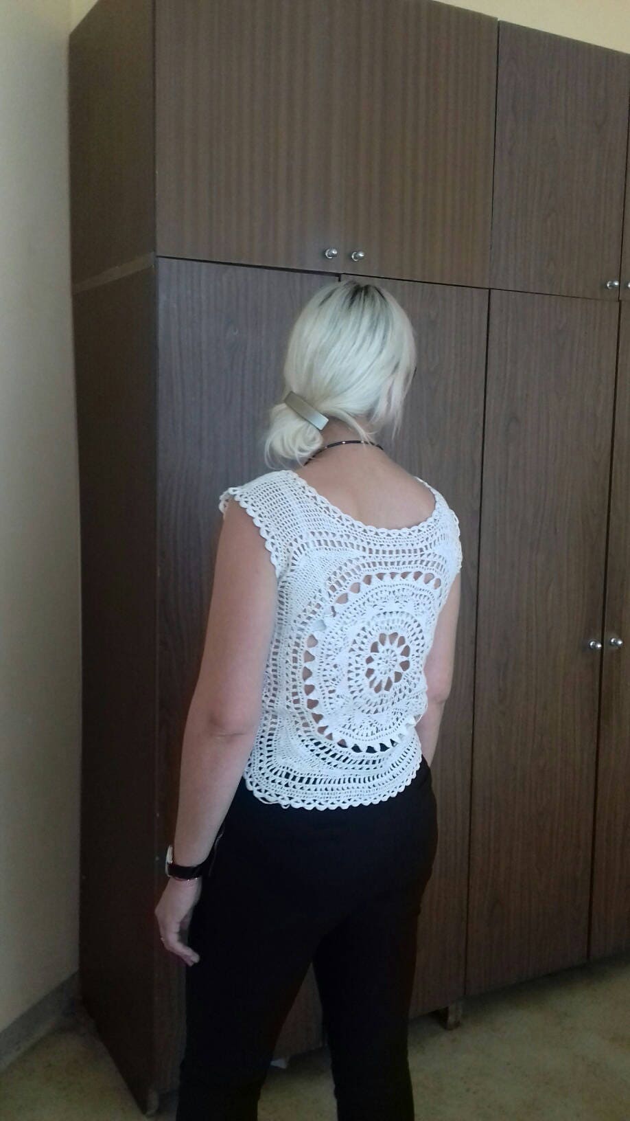 Crocheted White Blazers Made of Cotton Etsy