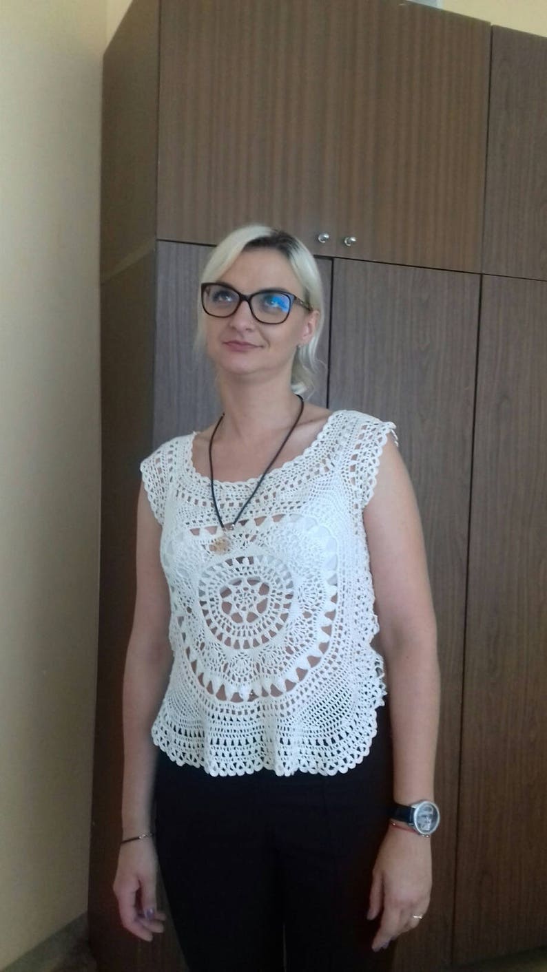 Crocheted White Blazers Made of Cotton Etsy