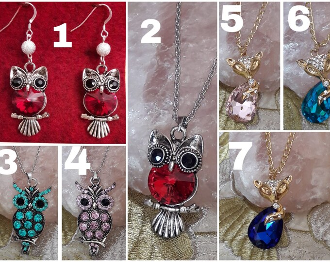 Owl and fox jewelry