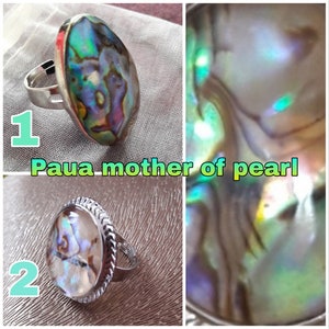 Anelli in Madreperla Paua Paua Mother of Pearl Rings image 1