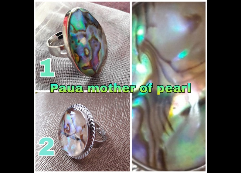 Anelli in Madreperla Paua Paua Mother of Pearl Rings image 1