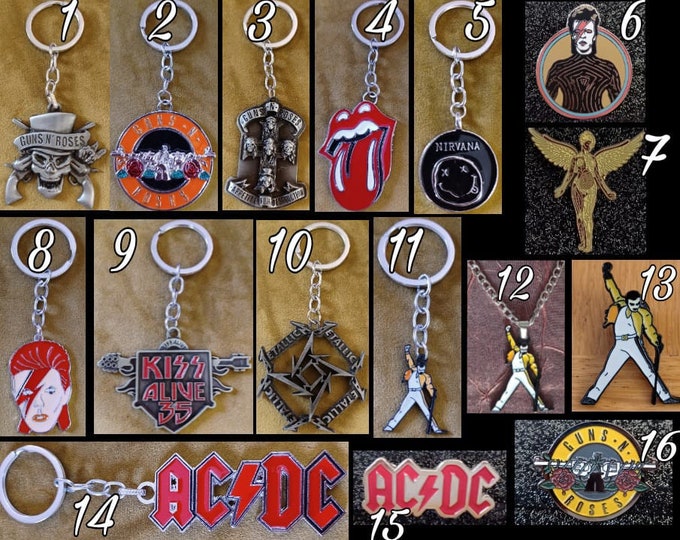 Keyrings and Pins - ROCK