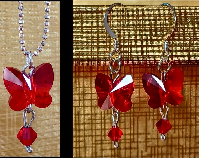 Swarovski Red Butterfly Jewelry - Swarovski Jewels