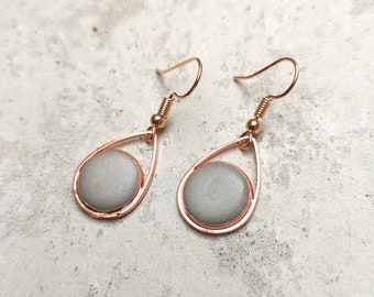 Concrete earrings "Helga", rose gold