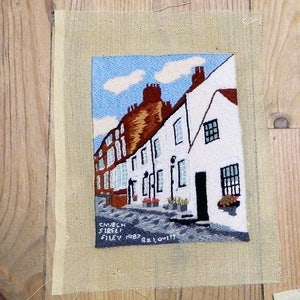 tapestry canvas, tapestry canevas, tapestry wall art, unframed canvas, finished canvas, wall hanging, Yorkshire gift, completed, needlepoint