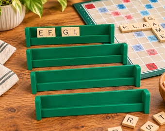 Conjunto de 4 porta-letras para jogos de tabuleiro – Porta-letras verdes, acessórios para jogos de tabuleiro