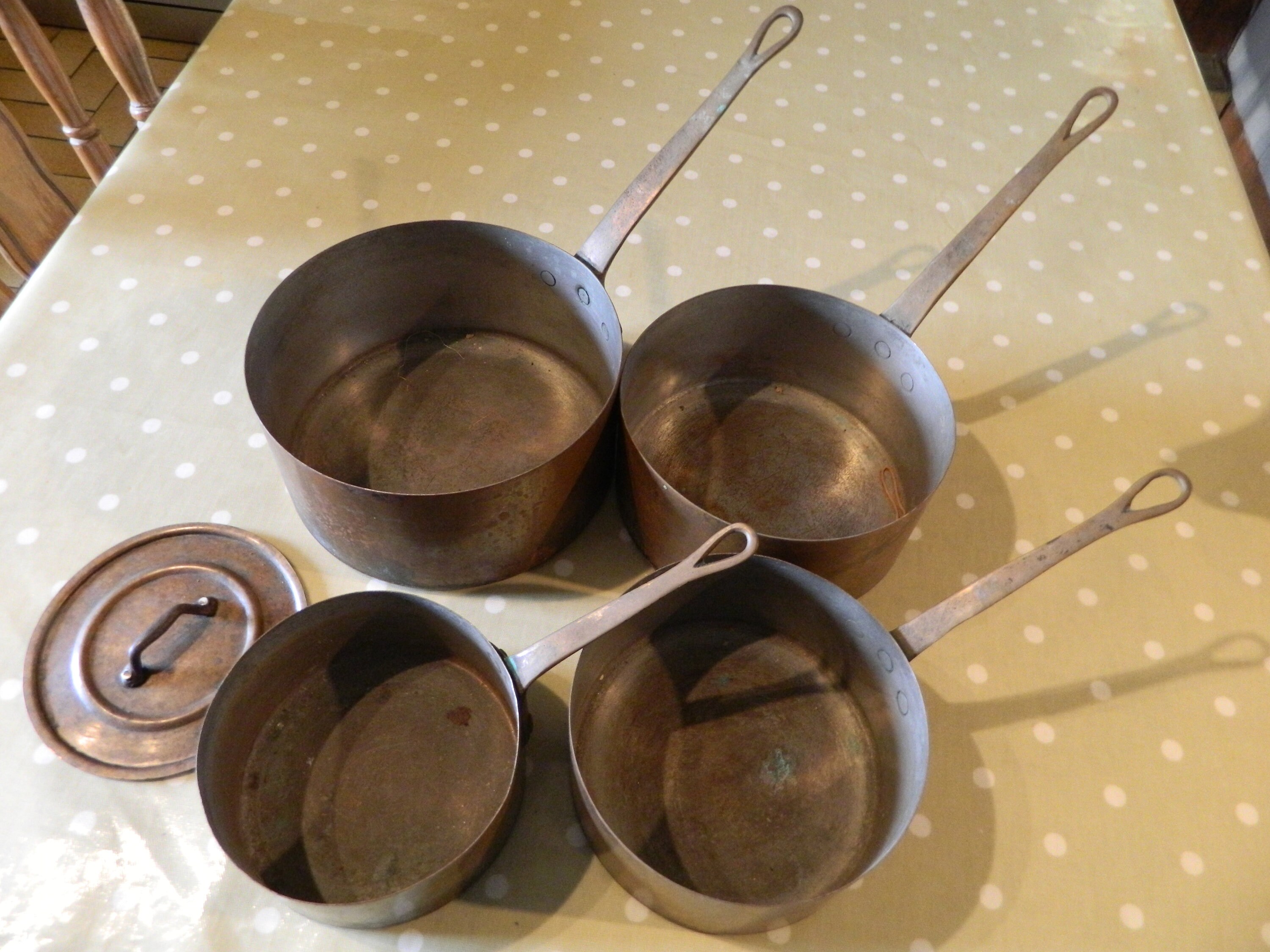 Copper Pans, Copper Pan, Pots and Pans, Copper, 4 Pans, Kitchen Pans