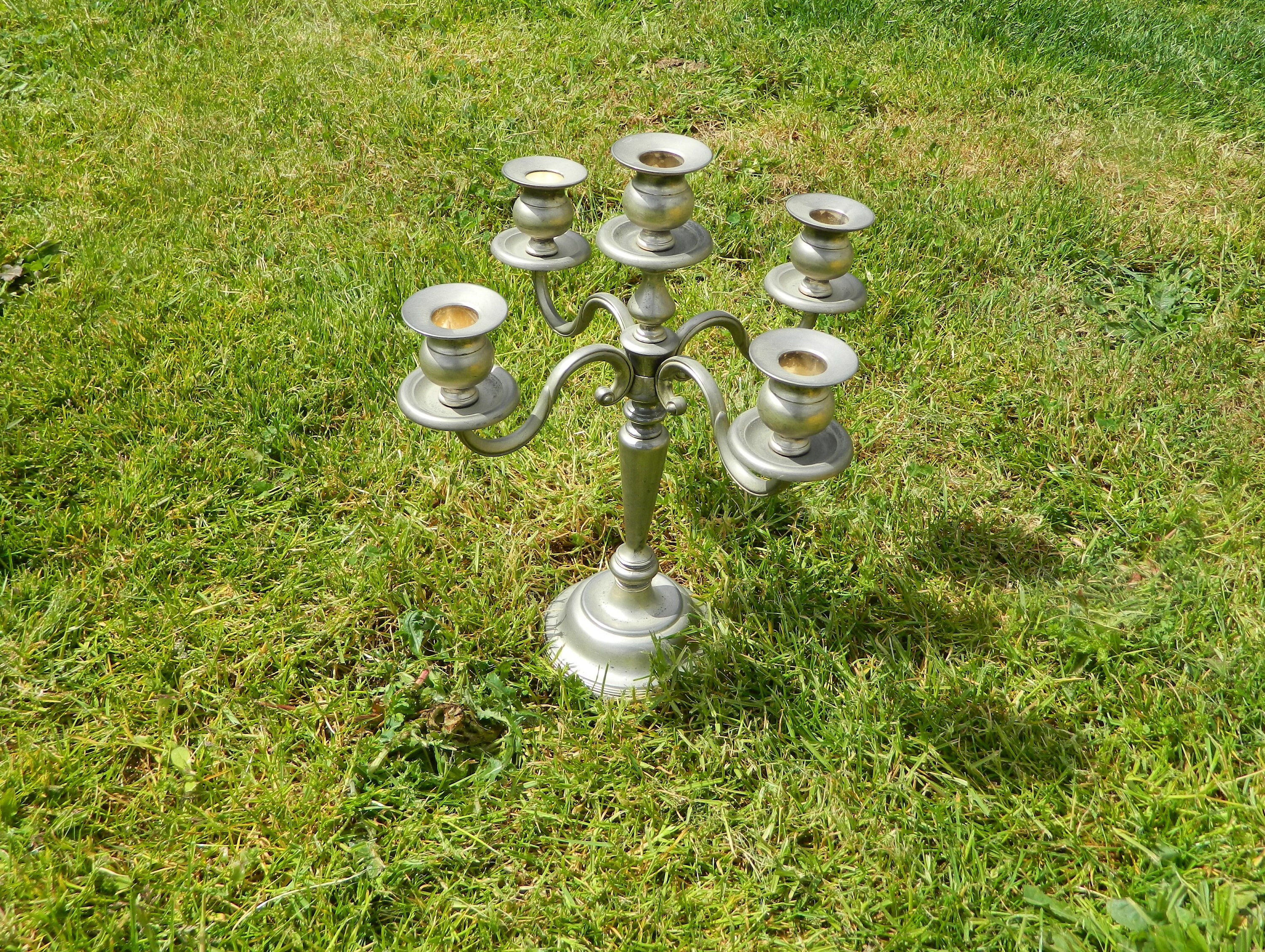 Candelabra en Métal, Candelabra, Pièce Maîtresse Métal Vintage, Chandelier, Chandeliers, Bougeoir, C