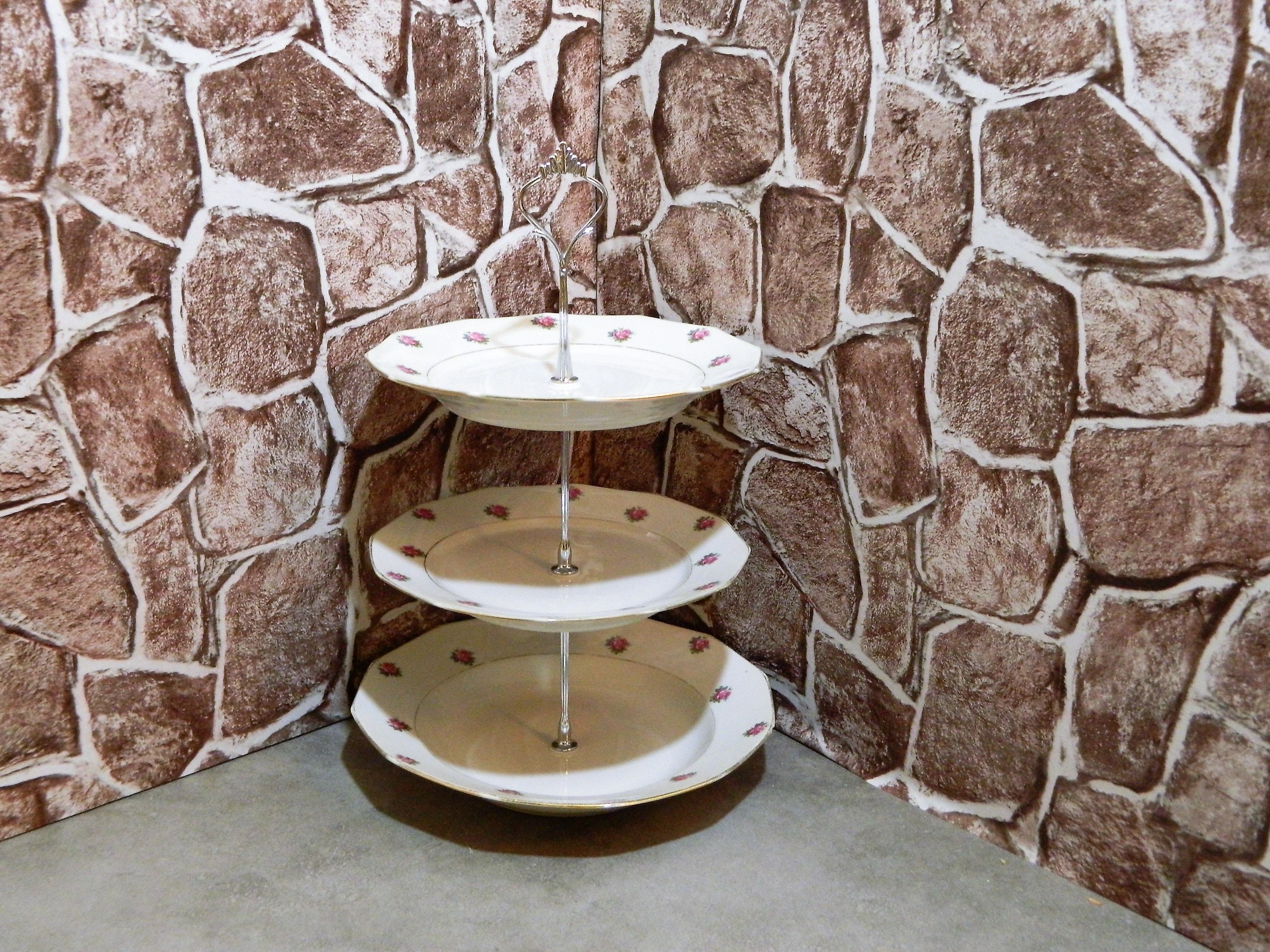 Le Stand de Gâteau, Assiette à Gâteau Mariage, Cupcake, Décoration Table Couche 3, Vintage Plaque Fl