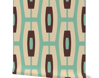 Papel pintado autoadhesivo geométrico de los años 70, diseño retro de celosía entrelazada.