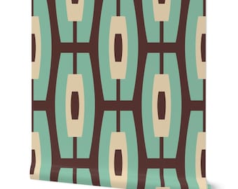 Papel pintado autoadhesivo geométrico de los años 70, diseño de celosía retro