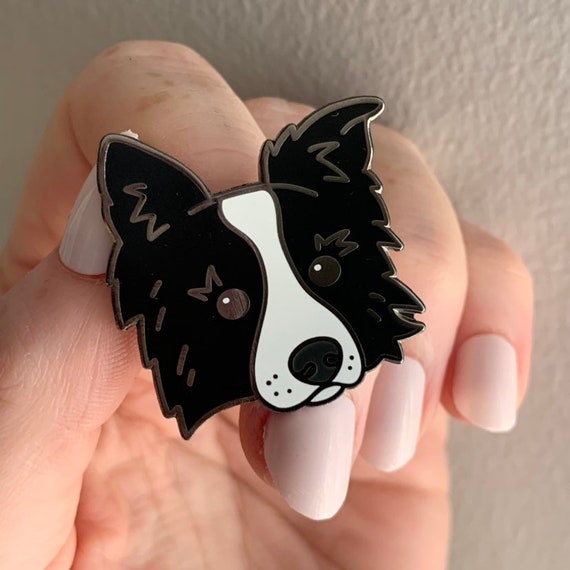 Border Collie Pin // Dog lapel enamel 