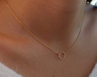 Circle Necklace, Dainty Gold circle Necklace, Karma Necklace, Eternity Necklace, Love Necklace, Gift for Her, Forever Necklace, Love Jewelry