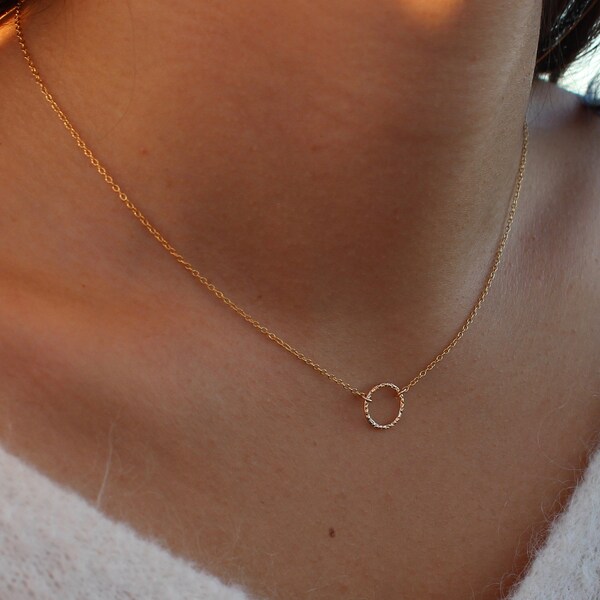 Circle Necklace, Dainty Gold circle Necklace, Karma Necklace, Eternity Necklace, Love Necklace, Gift for Her, Forever Necklace, Love Jewelry