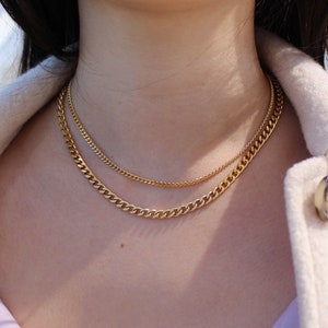 Cuban Chain Necklace Thick Gold Chain Necklace 3mm 5mm 7mm Chain
