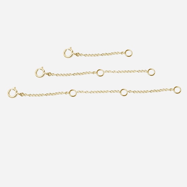 14K Gold Filled Extender Chain, 1 2 3 4 inches Extension Chain,  Extender for Necklace, Extender For Bracelet, Spring Clasp Extension Chain