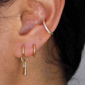 Tiny Gold Ear Cuff, Dainty Ear Cuff, CZ Ear Cuff, Huggie Ear Cuff, No Piercing Earrings, Ear Cuff No Piercing, Ear Wrap, Cartilage Earring