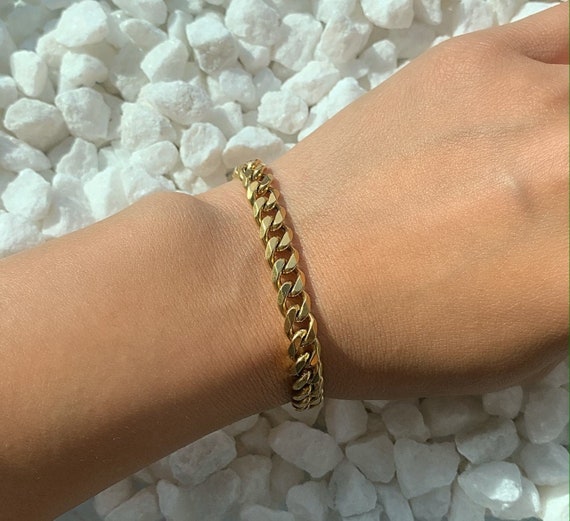Thick Gold Chain Bracelet Chunky Chain Bracelet 7mm Chain