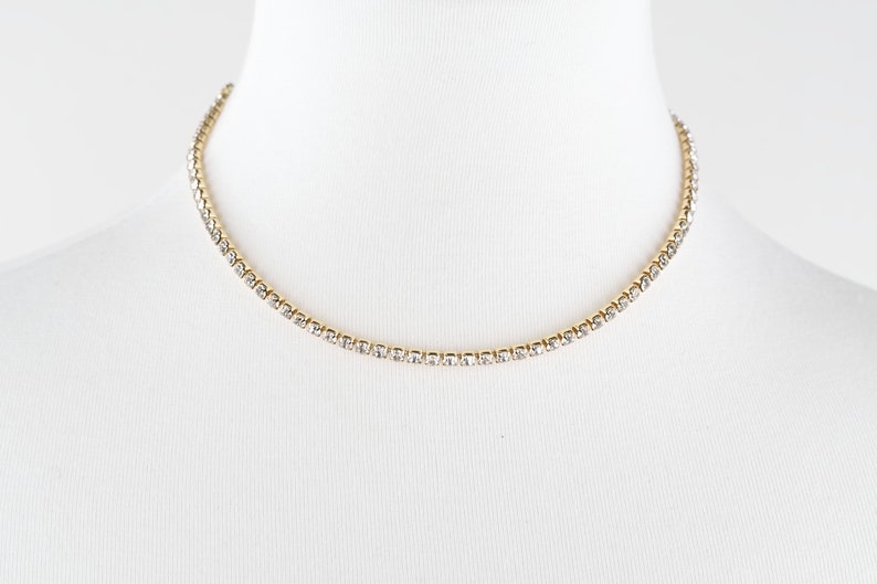 Dainty Rhinestone Choker Diamond Choker Crystal Choker Necklace Bridesmaid Gift Dainty Necklace Dainty Choker Gold Choker image 6