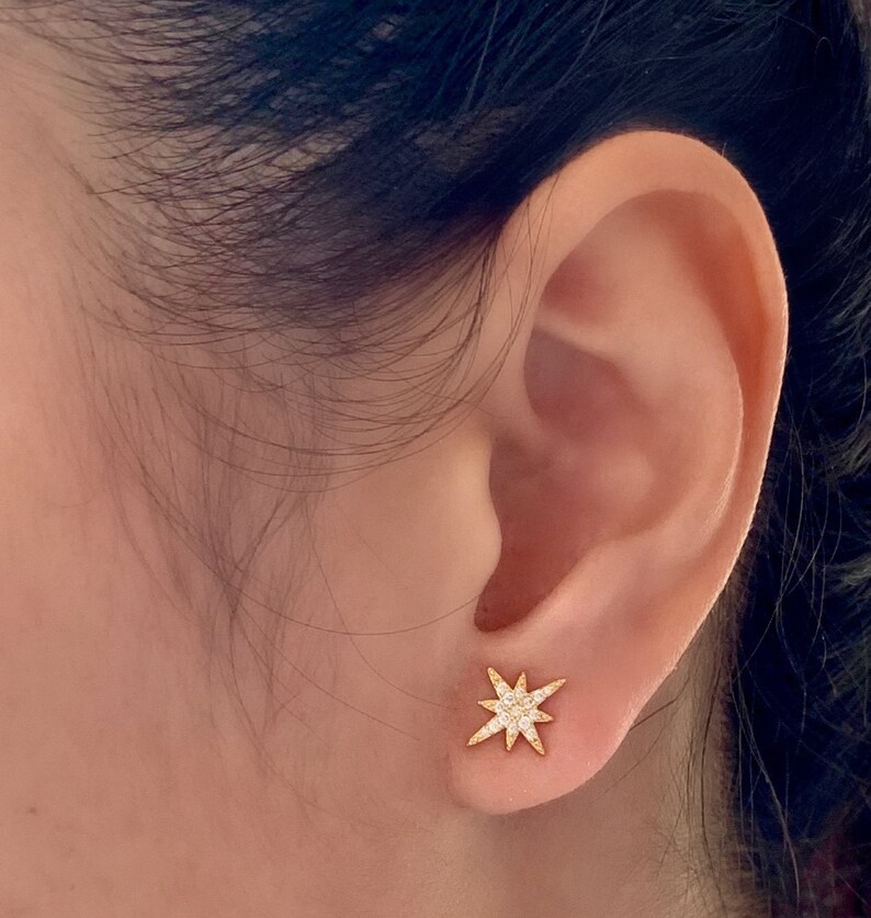 Bridesmaid Gift Starburst earrings Earrings Star Earrings Dainty Earrings Starburst stud earrings Gold dainty earrings Gift for her