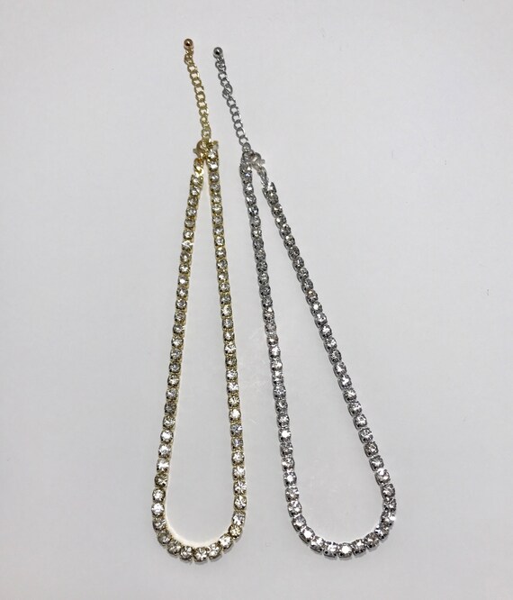 Dainty rhinestone necklace clearance
