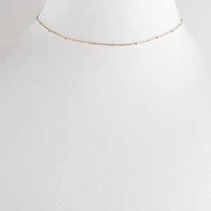 Dainty Gold Choker Necklace, Double Layered Choker, Minimalist Jewelry, Satellite Chain Choker, Bridesmaid Gift, Dainty Gold Filled Choker image 4