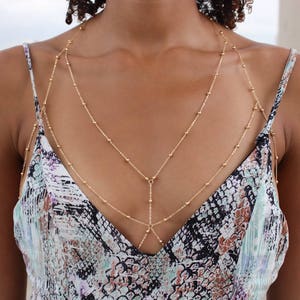 Gold Bra Chain / Gold Layered Body Chain / Gold Body Chain / Gold Chain Bra/ Bra Cage / Body Jewelry / Gold Bra Chain / Gold Belly Chain image 2