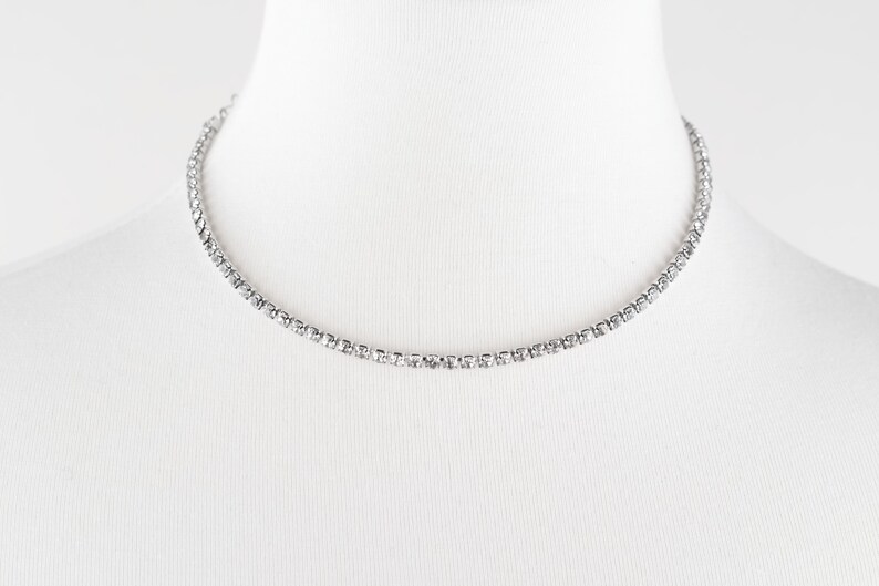 Dainty Rhinestone Choker Diamond Choker Crystal Choker Necklace Bridesmaid Gift Dainty Necklace Dainty Choker Gold Choker image 7