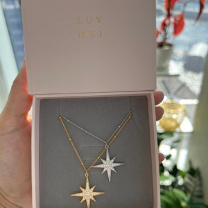 North Star Necklace, Polaris Necklace, Starburst Necklace, Sterling Silver Star Necklace, Gift Ideas For Her, Bridesmaid Gift, Star Necklace image 3