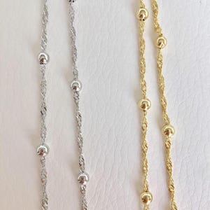 Layered Anklet / Double Triple Layered Gold Chain Anklet / Satellite Chain Anklet / Dainty Gold Anklet / Delicate Anklet / Beach Anklet image 3