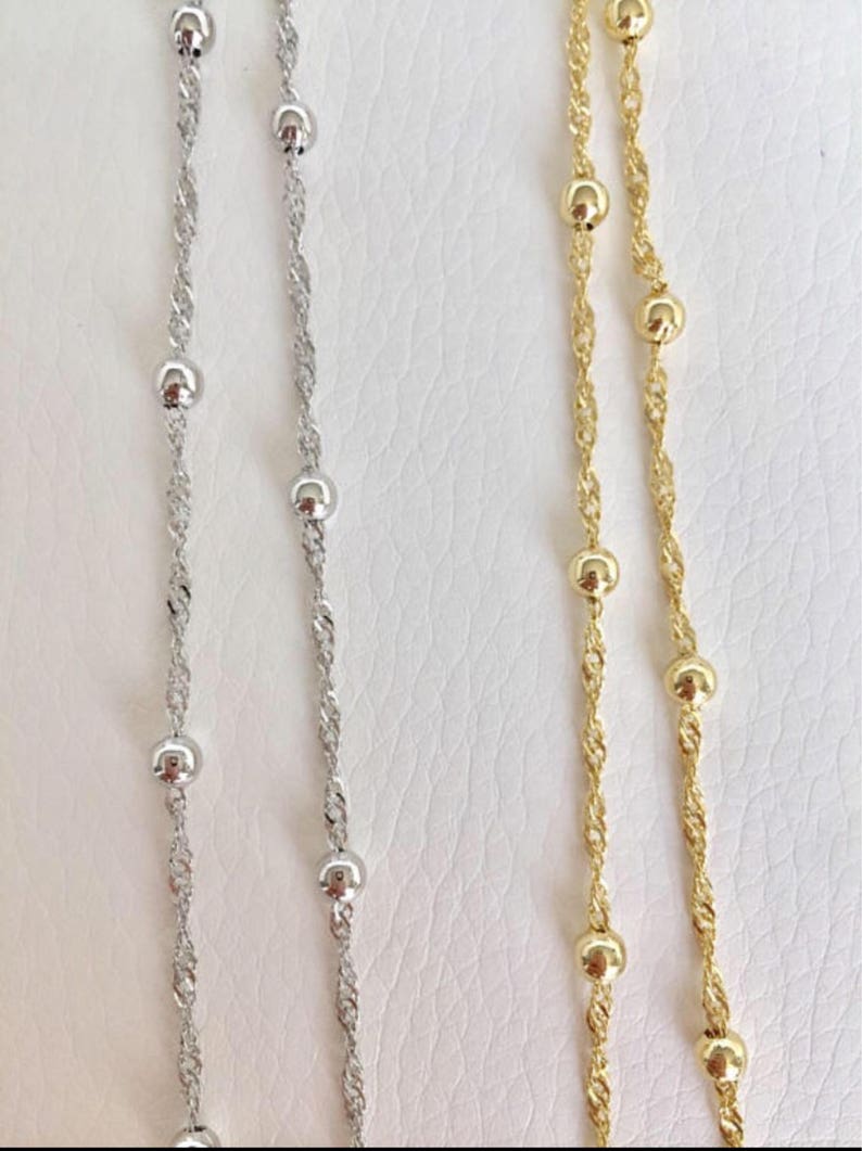 Layered Anklet / Double Triple Layered Gold Chain Anklet / Satellite Chain Anklet / Dainty Gold Anklet / Delicate Anklet / Beach Anklet image 3